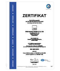 [Translate to English:] FKN Zertifikat ISO 9001